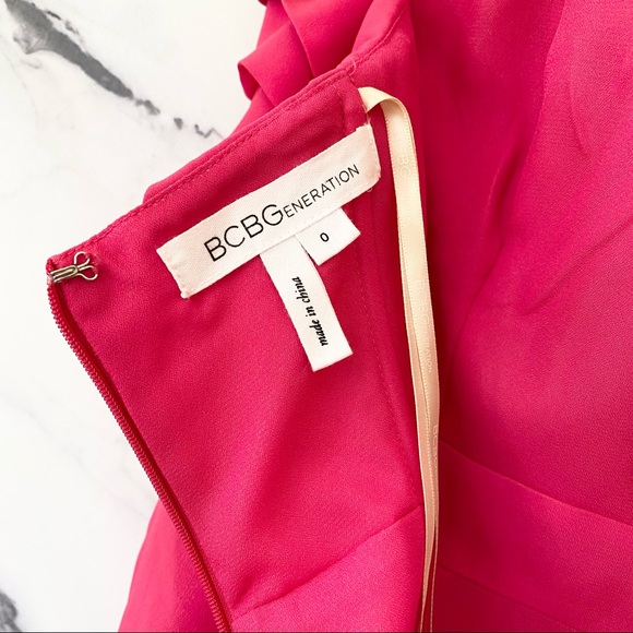 BCBGeneration Hot Pink Strapless Dress w/ Pockets Size 0 - Picture 7 of 12